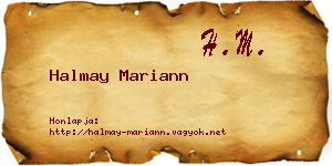 Halmay Mariann névjegykártya