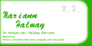 mariann halmay business card